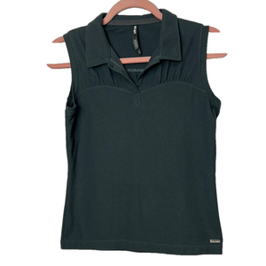 Lija Grey Fitted Sleeveless Polo Tank